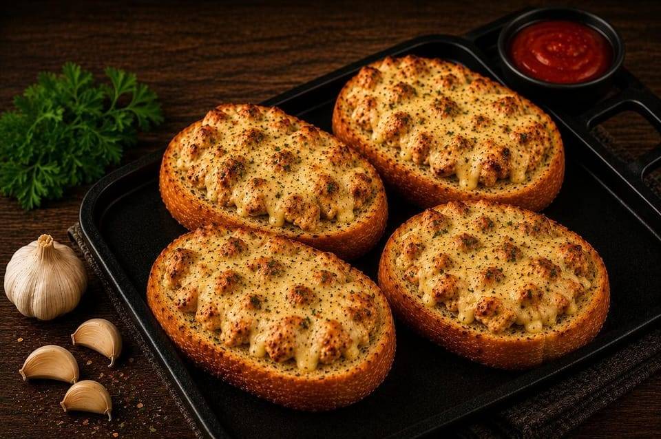Chicken Cheese Garlic Bread from Crave Continental