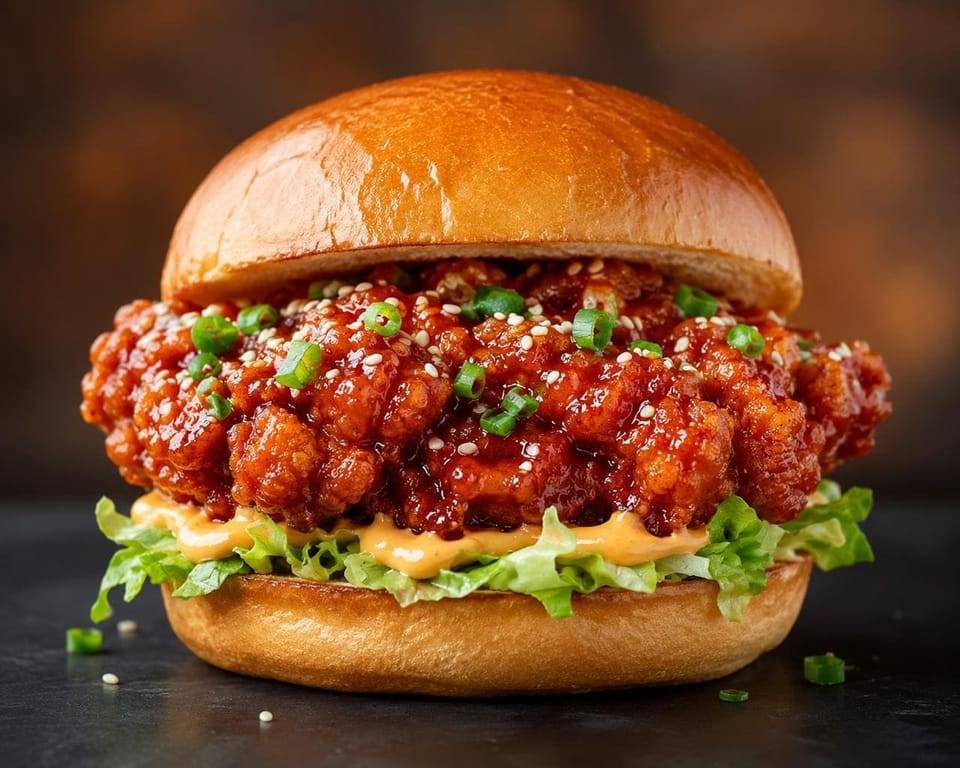 Korean Fried Chicken Burger from Crave Continental