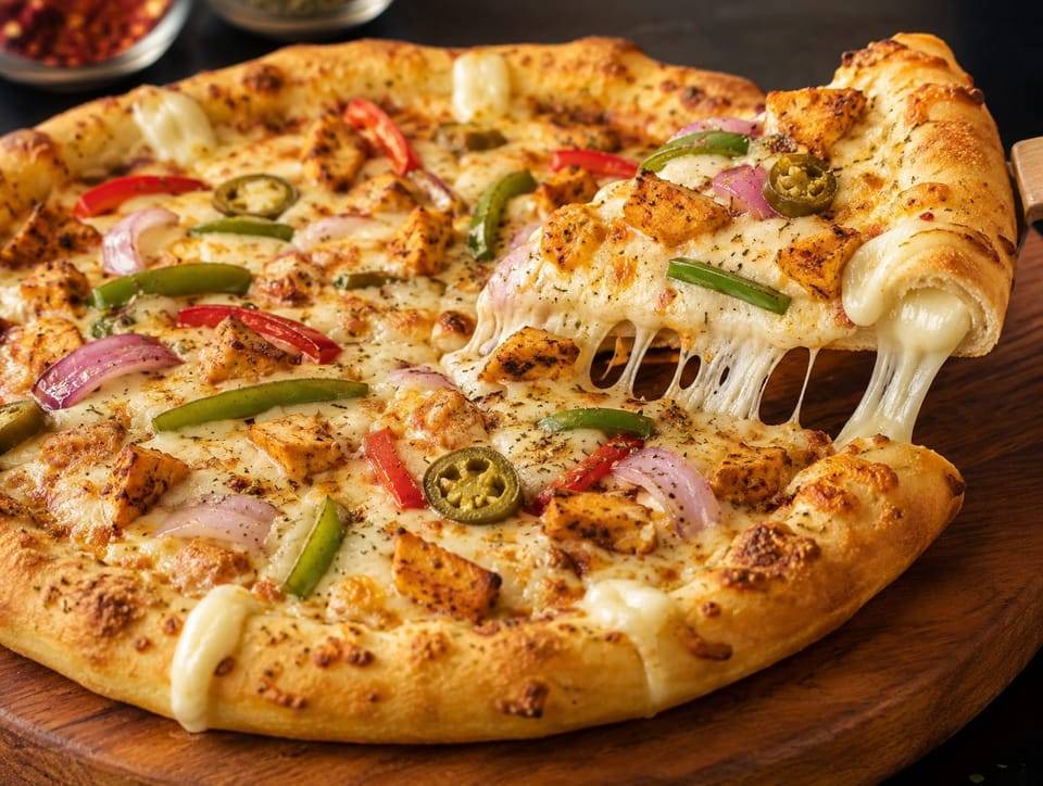 Mexican Chicken Cheese Burst Pizza from Crave Continental